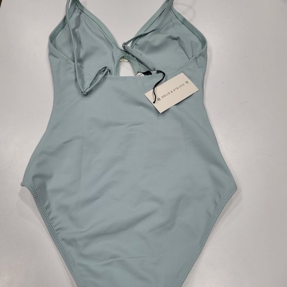 Solid & Striped The Kelsey Cutout One Piece Swimsuit in Pastel Blue Size XS - Picture 11 of 14